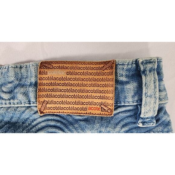 Cotelac Jeans Womens 0 Blue Acote Swirls French Designer Boho Casual Streetwear - Picture 8 of 9